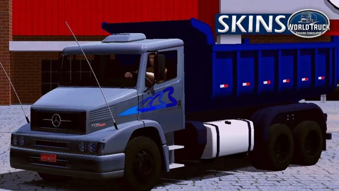 Pores and skin MB 1620 Cinza com Faixa azul na Caçamba – Exclusivo e Qualificado