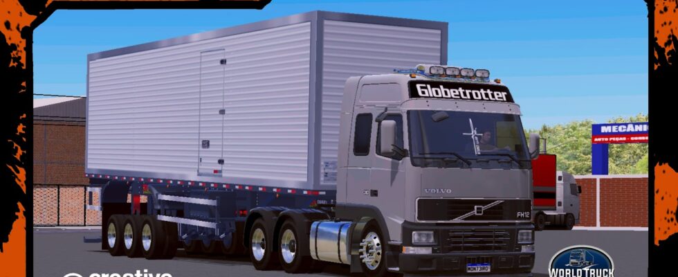 SKINS VOLVO FH 12 – CINZA CLARO NO BAÚ 3 EIXOS